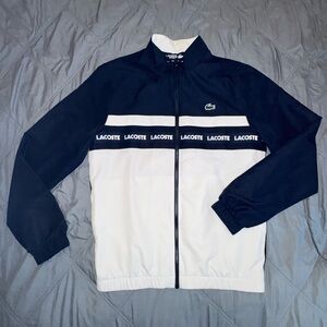 Lacoste Men's Medium Navy and White Windbreaker